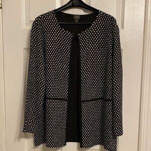 Chico's Travelers Collection Black Textured Cardigan